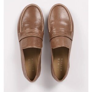 Jamie Haller Leather Penny Loafers in Greige 38.5 8